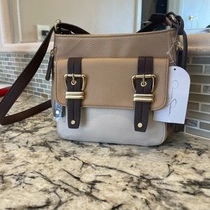 Jessica Simpson sesame colored shoulder bag | New